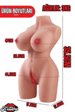 Yeni Nesil Anal Vajinal Titreşimli Isıtmalı 3 Kg 35.5 Cm Beyaz Ten Çift Girişli Realistik Manken