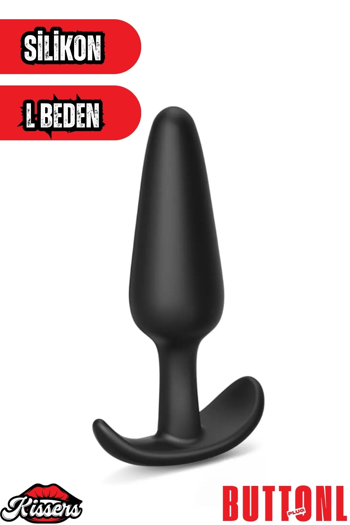 Yeni ve İleri Seviye Kullanıcılar İçin Geniş Tabanlı Siyah Silikon Anal Butt Plug 8 Cm