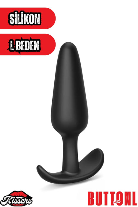 Yeni ve İleri Seviye Kullanıcılar İçin Geniş Tabanlı Siyah Silikon Anal Butt Plug 8 Cm
