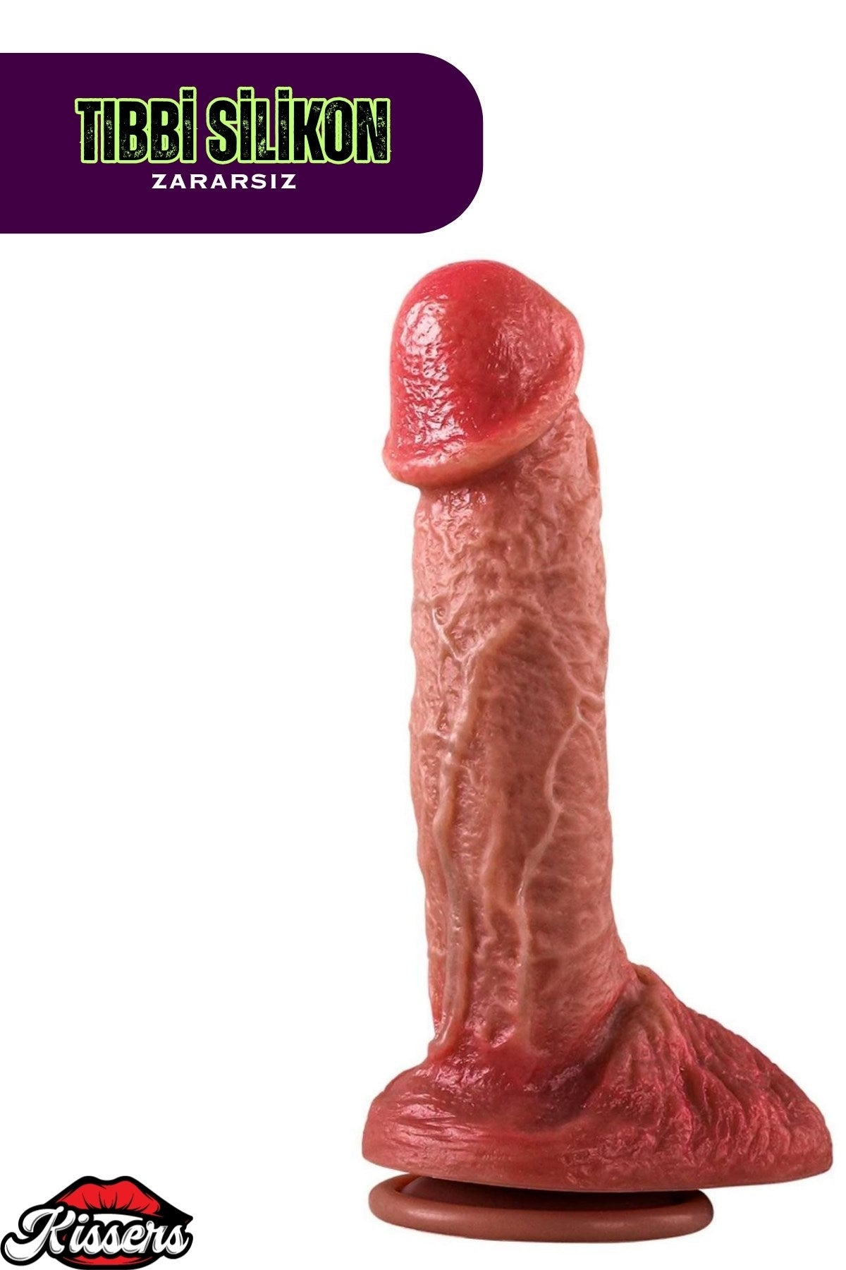 Ultra Yumuşak Damarlı Özel Doku Çift Katmanlı Silikon Gerçekçi Testisli Dildo Penis Luke 20 Cm