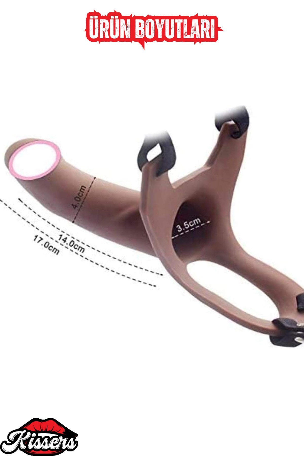 Harness Içi Boş Belden Bağlamalı Strap On Dolgulu Penis Dildo 17 Cm