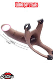 Harness Içi Boş Belden Bağlamalı Strap On Dolgulu Penis Dildo 17 Cm