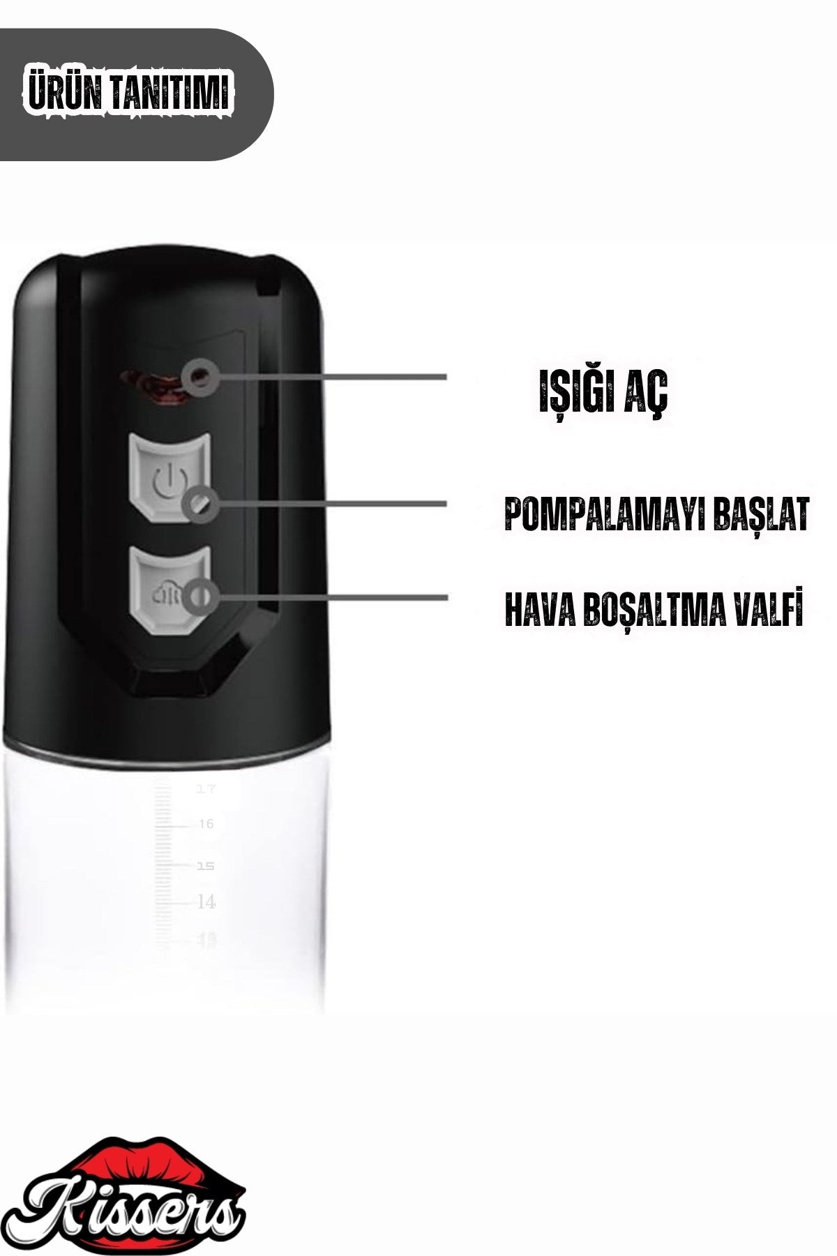 Büyük Hazneli Suyla Kullanılabilir 8 Modlu Yüksek Performans Pilli Otomatik Penis Pompası