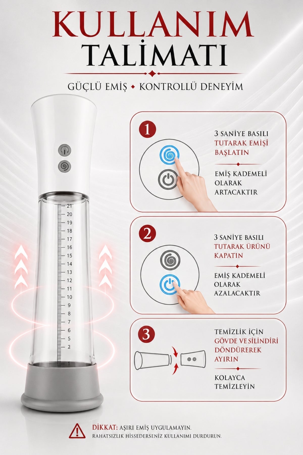 Vajina Başlıklı Güçlü Emişli Akıllı Tam Otomatik Penis Pompası