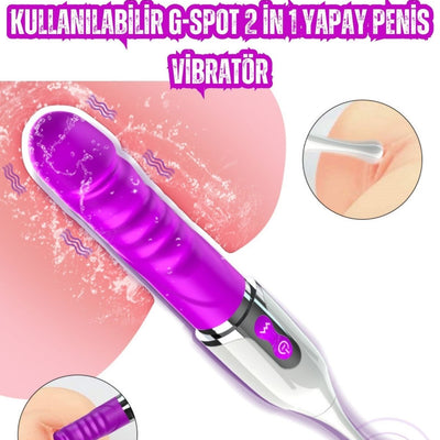 Yeni Nesil Ultra Klitoris Uyarıcı Çift Taraflı Kullanılabilir G-Spot 2 in 1 Yapay Penis Vibratör