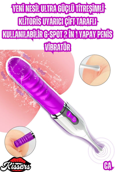 Yeni Nesil Ultra Klitoris Uyarıcı Çift Taraflı Kullanılabilir G-Spot 2 in 1 Yapay Penis Vibratör