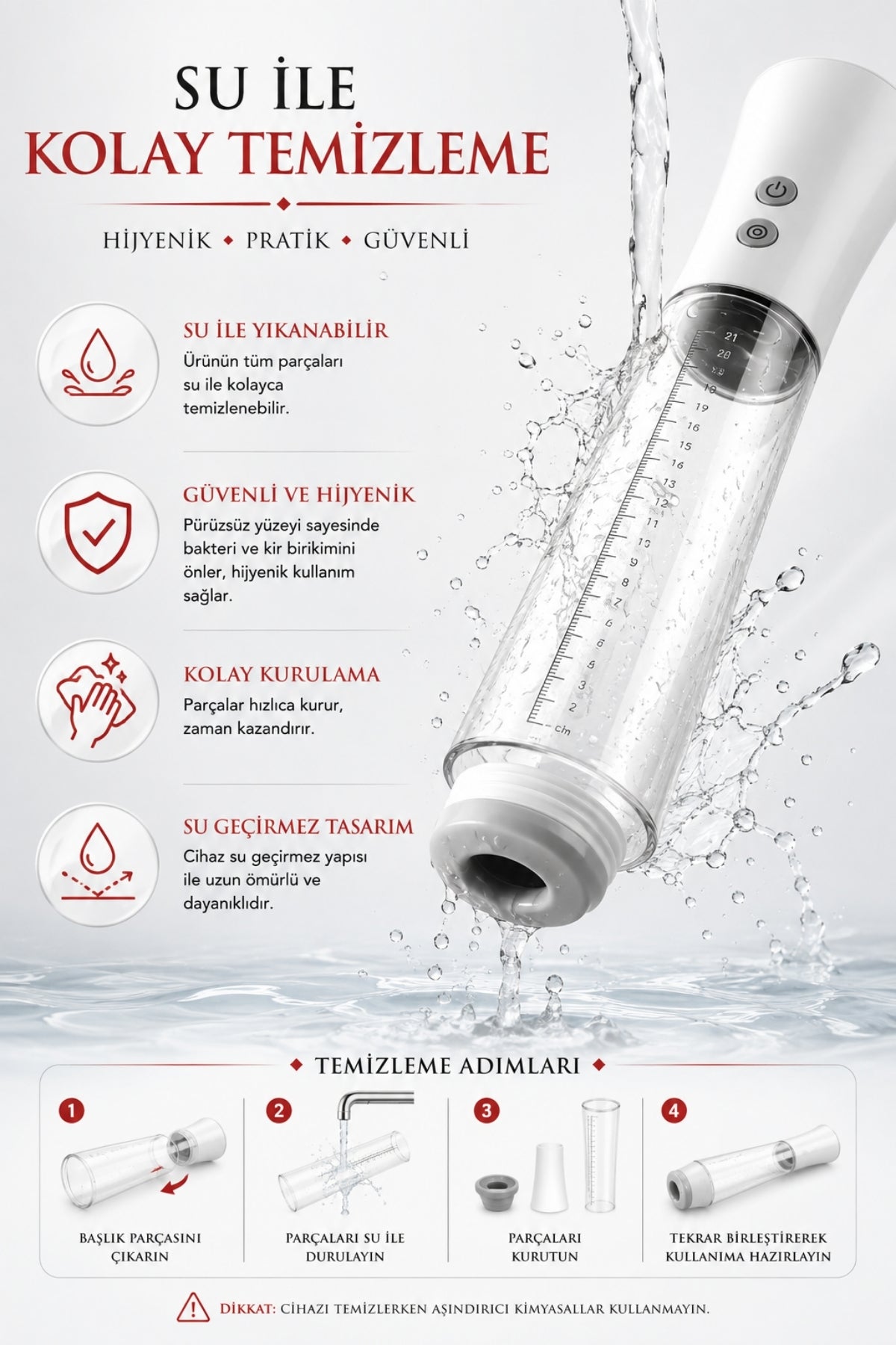 Vajina Başlıklı Güçlü Emişli Akıllı Tam Otomatik Penis Pompası