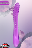 Sert Çift Taraflı Mor Double End Jel Dildo 23 Cm Esnek TPE Çift Uçlu Yetişkin Ürün