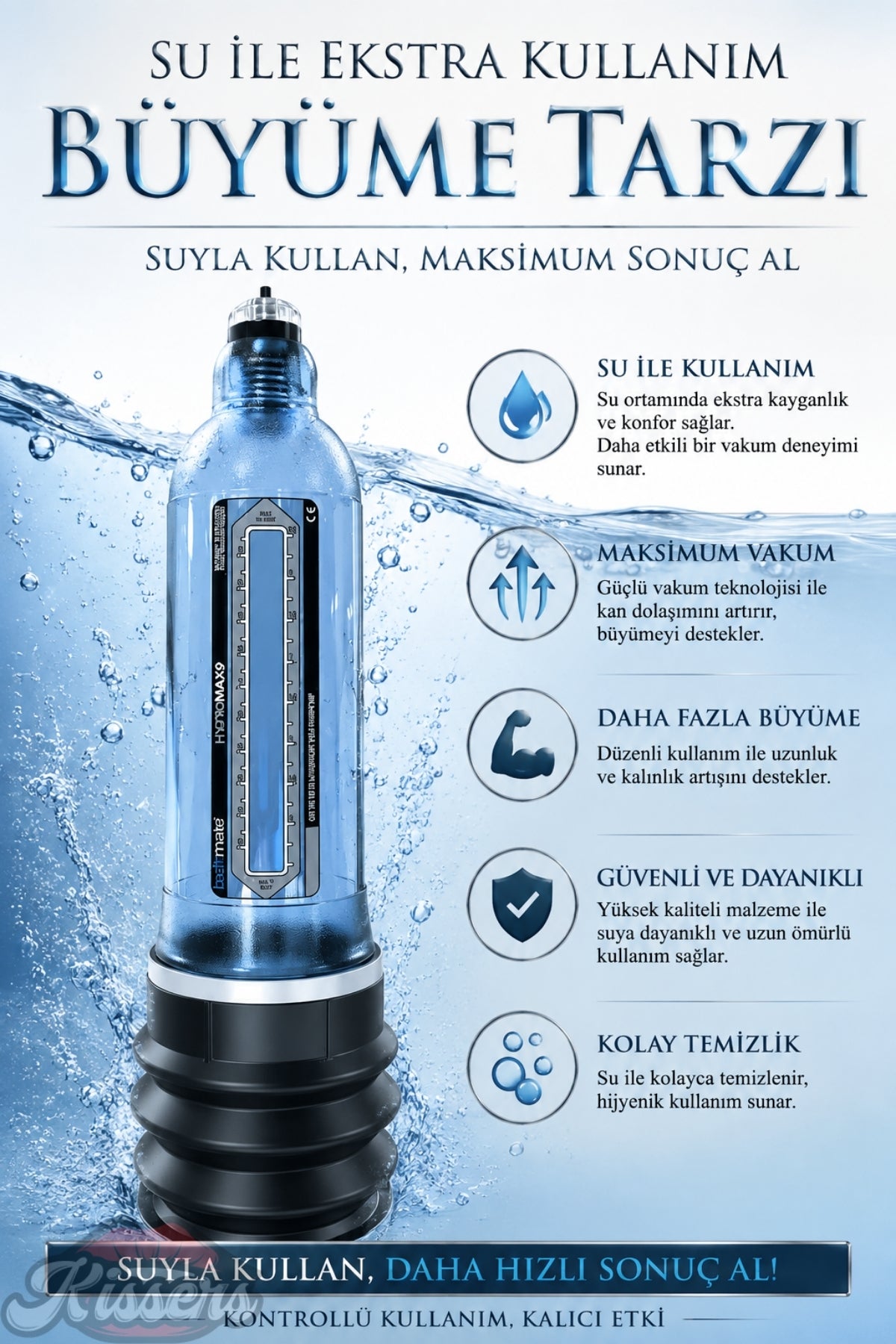 Bathmate  Etkili Ultra Güçlü Hidroponik Hydromax 9 Penis Pompası
