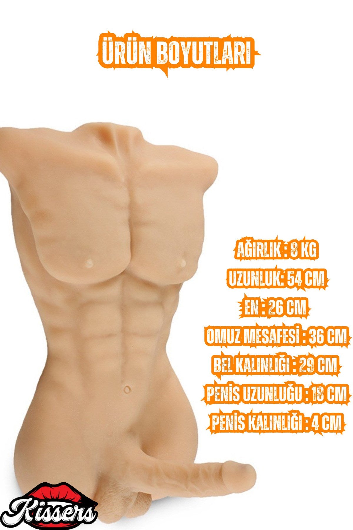 Gerçek Ölçülerde Erkek Realistik Manken 18 cm Penisli Erkek Vücut