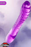 Sert Çift Taraflı Mor Double End Jel Dildo 23 Cm Esnek TPE Çift Uçlu Yetişkin Ürün