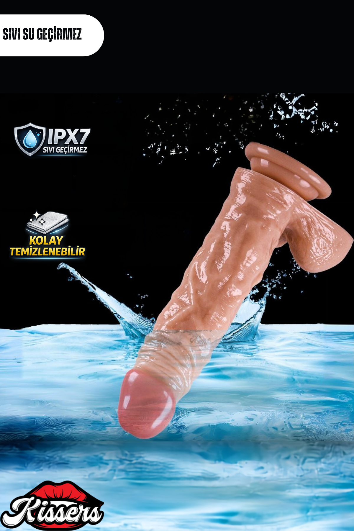 Gerçekçi Realistik Dokuda Vantuzlu Dildo Yapay Sert Penis 22.5 cm