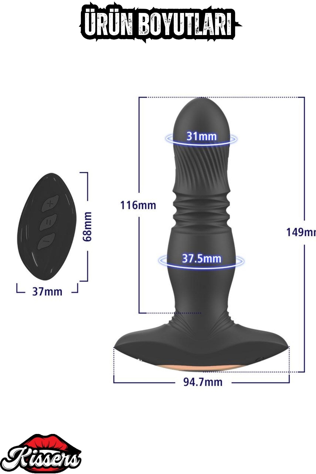 Roy Şarjlı Uzaktan Kumandalı İleri Geri Hareketli Masaj Anal Uyarıcı Vibratör