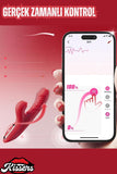 Telefon Kontrollü İleri Geri Hareketli Emişli Titreşimli Klitoris Ve G Nokta Uyarıcılı Vibratör