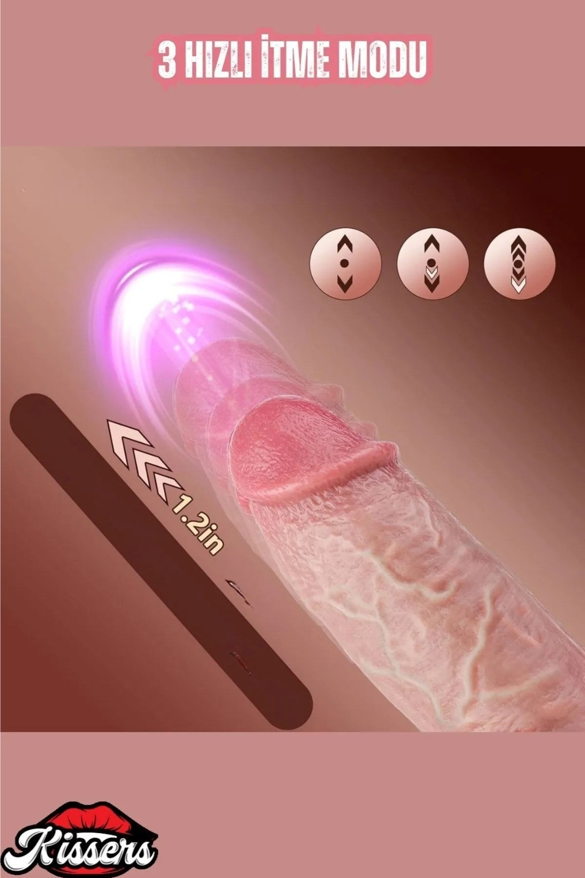 Gerçekçi Kalın Damarlı İleri Geri Hareketli Isıtmalı G Nokta ve Klitoris Uyarıcı Dildo Penis 21 Cm