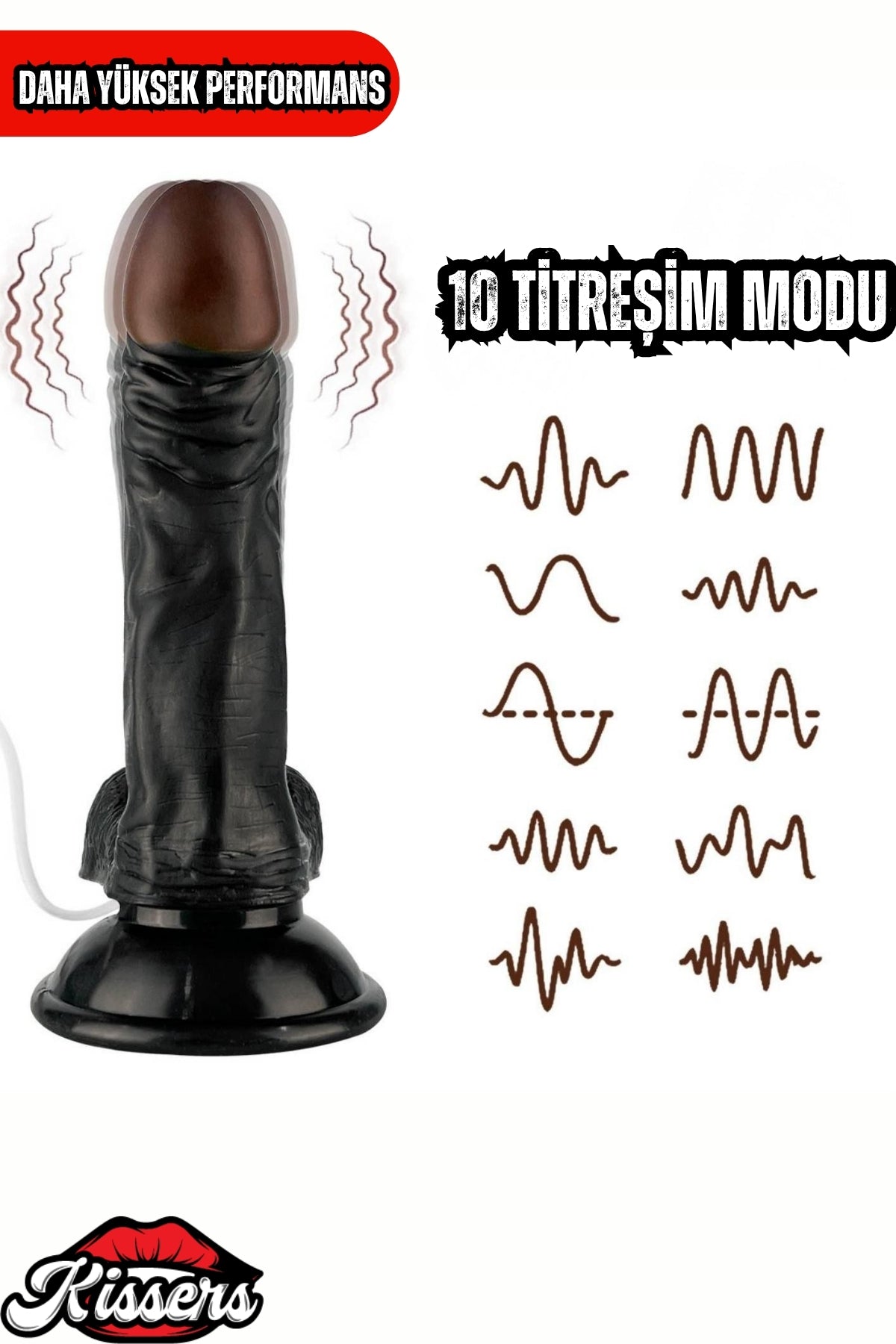 Kablolu Kumandalı Vantuzlu Güçlü Titreşimli Gerçekçi Yapay Penis Realistik Dokuda Zenci Dildo 21 cm