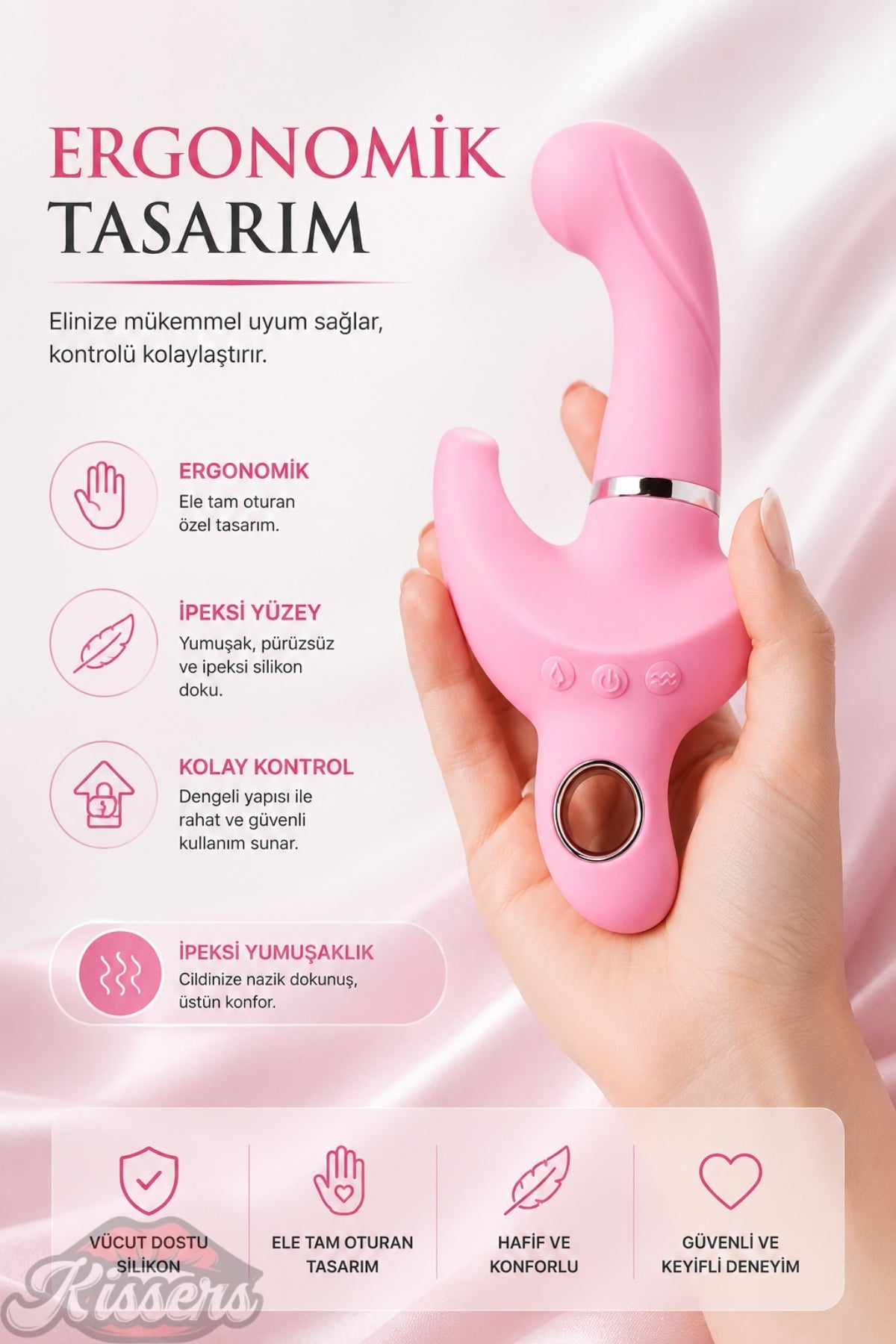 Jos Twistme Üç Taraflı Dil Hareketli Titreşimli G Noktası ve Klitoris Uyarıcılı Vibratör