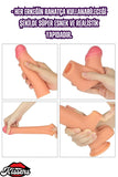 5.5 CM 18 CM Dolgulu Premium Silikon Ten Rengi Testissiz Penis Kılıfı