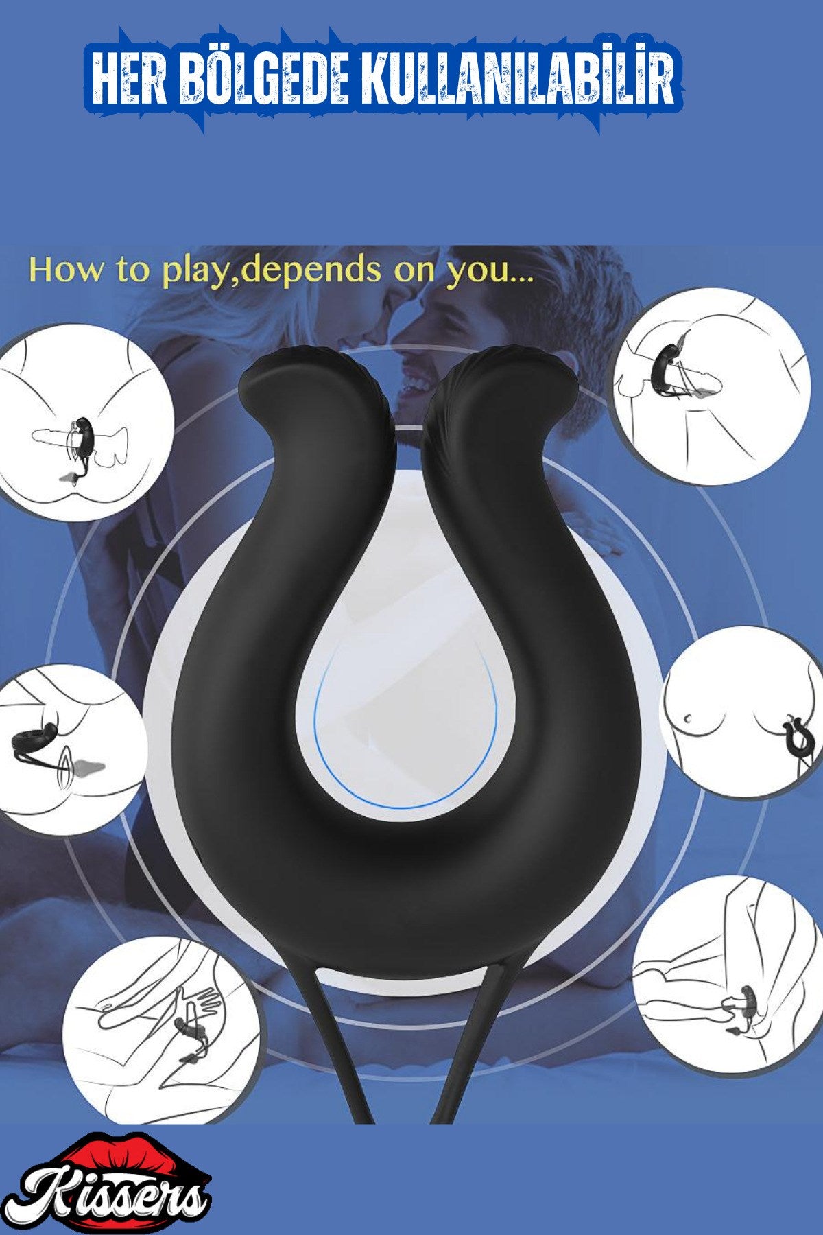 Şarjlı Kablosuz Kumandalı Klitoris Uyarıcı ve Masaj Vibratörü Penis Halkası