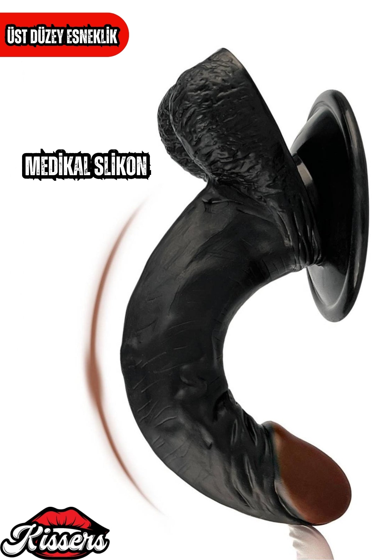 Kablolu Kumandalı Vantuzlu Güçlü Titreşimli Gerçekçi Yapay Penis Realistik Dokuda Zenci Dildo 21 cm