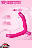 Çift Taraflı Güçlü Titreşimli Yumuşak Esnek Yapıda Çiftlere Özel Yapay Lezbiyen Penis Vibratör