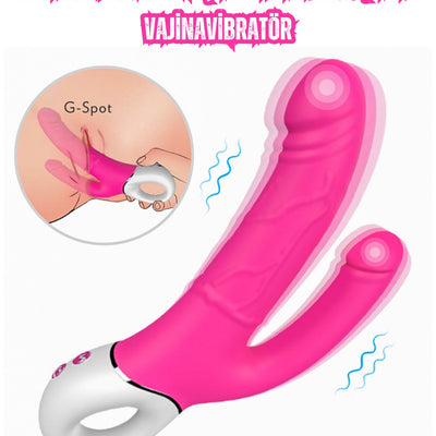 Tutma Aparatlı Çift Taraflı Anal ve G Nokta Uyarıcı 2 in 1 Yumuşak Yapay Penis Çatal Vajina Vibratör