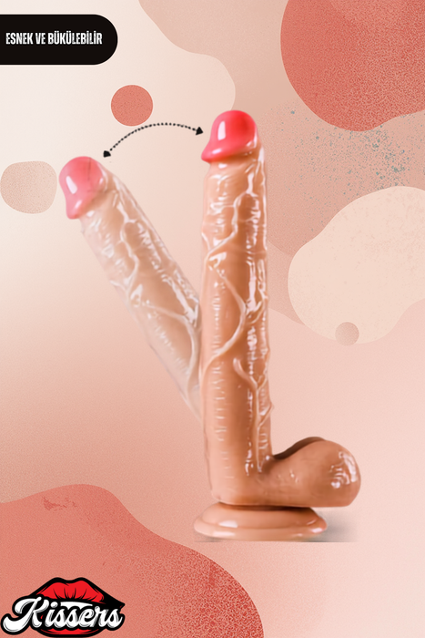 Gerçekçi Realistik Dokuda Vantuzlu Dildo Yapay Sert Penis 26.5 cm