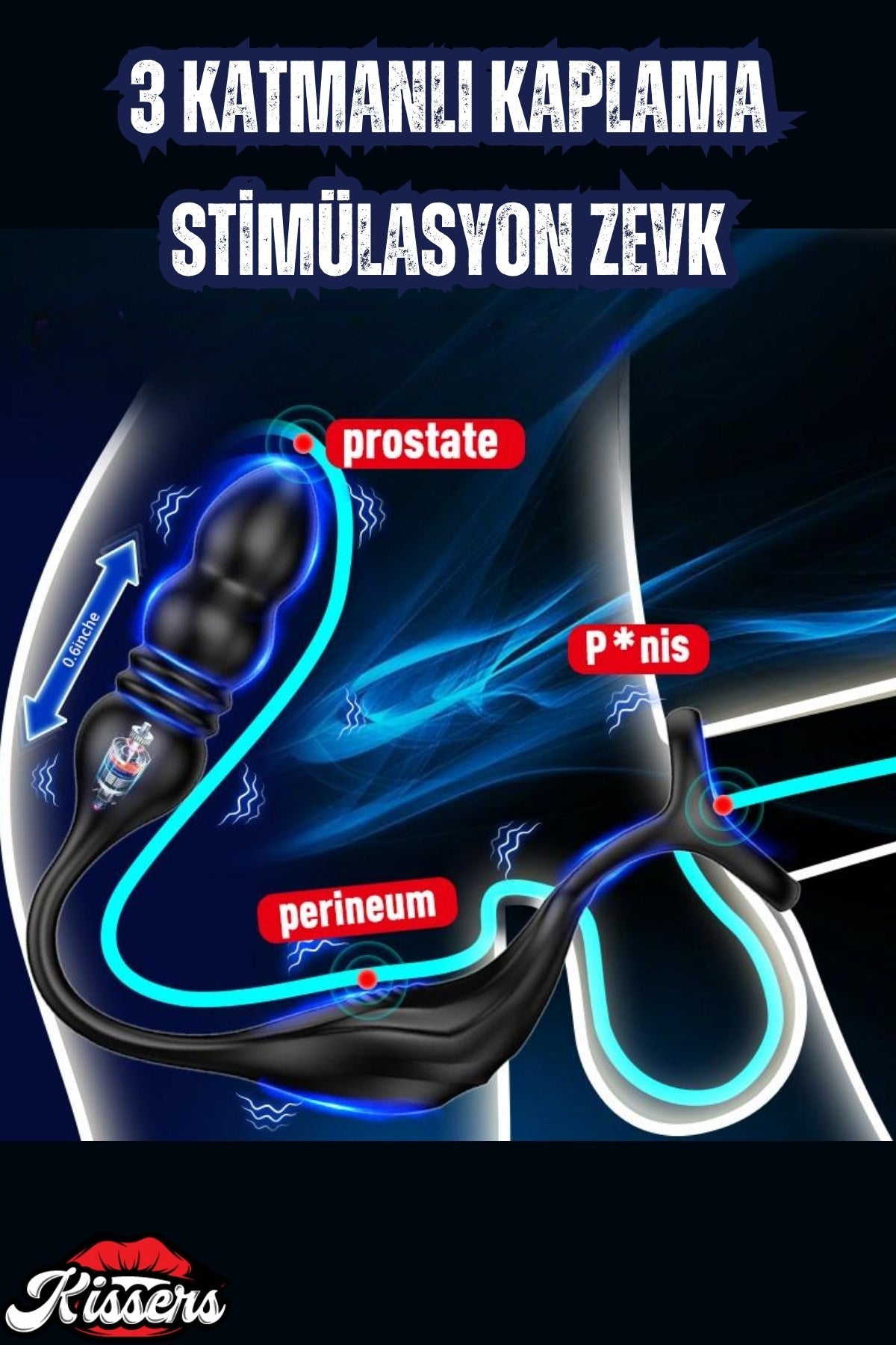 Şarjlı Uzaktan Kumandalı İleri Geri Hareketli Penis Halkalı Boğumlu Perine Uyarıcı Vibratör