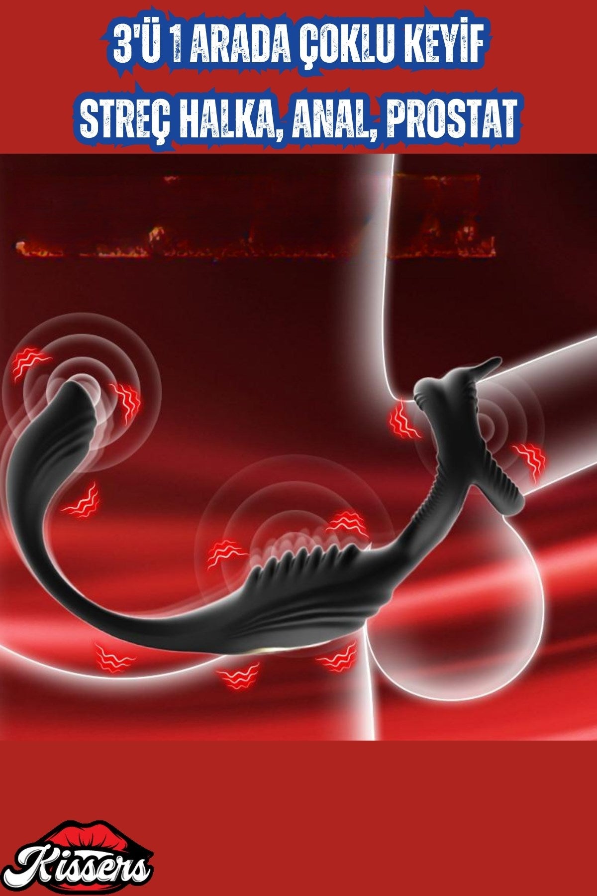 Şarjlı Testis ve Penis Halkalı Güçlü Titreşimli Çift Motorlu Perine ve Uyarıcı Vibratör