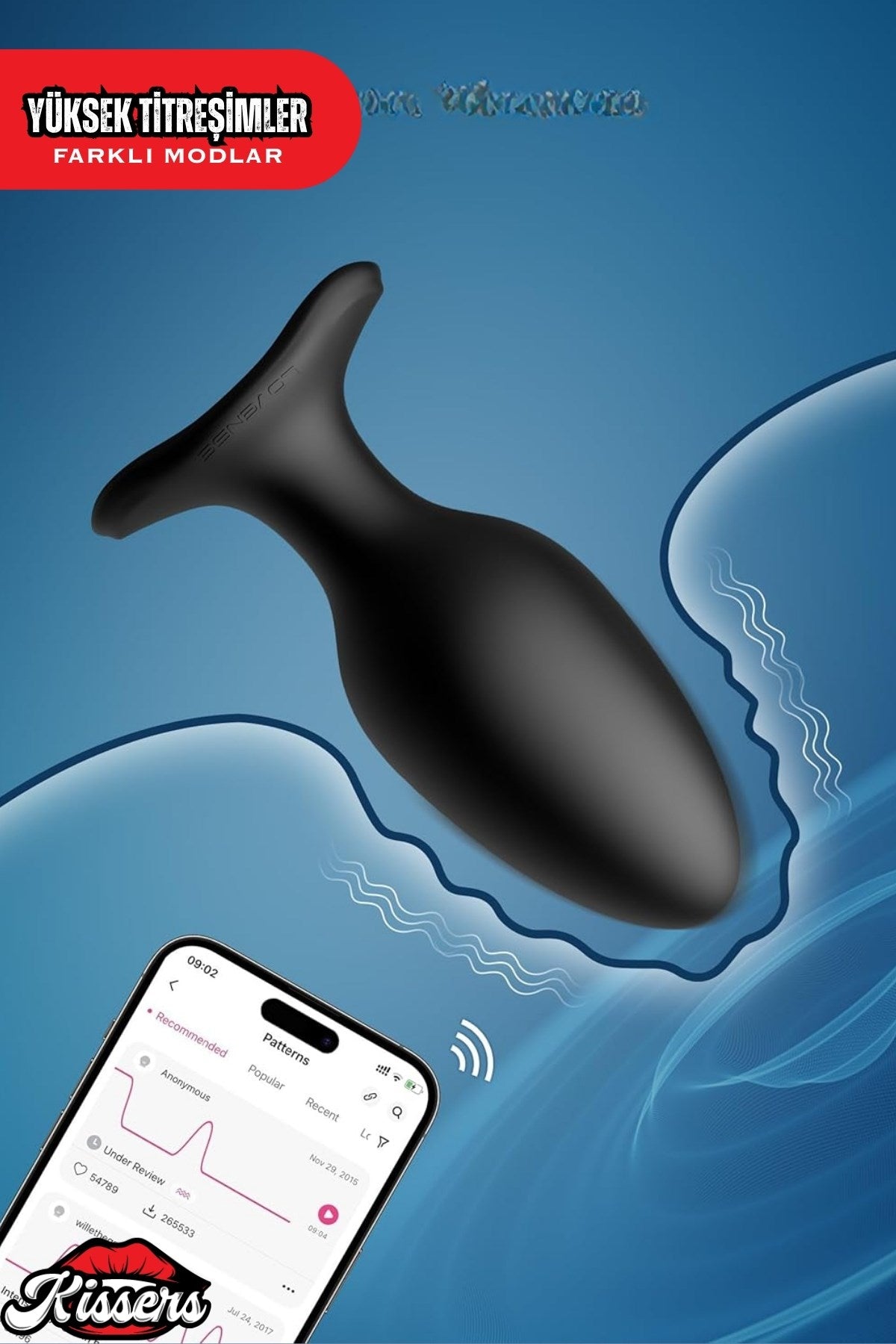 Dünyanin Her Yerinden Kontrol Edilebilen Telefon Uygulamalı Lovense Hush Anal Plug Tıkaç 12 Cm