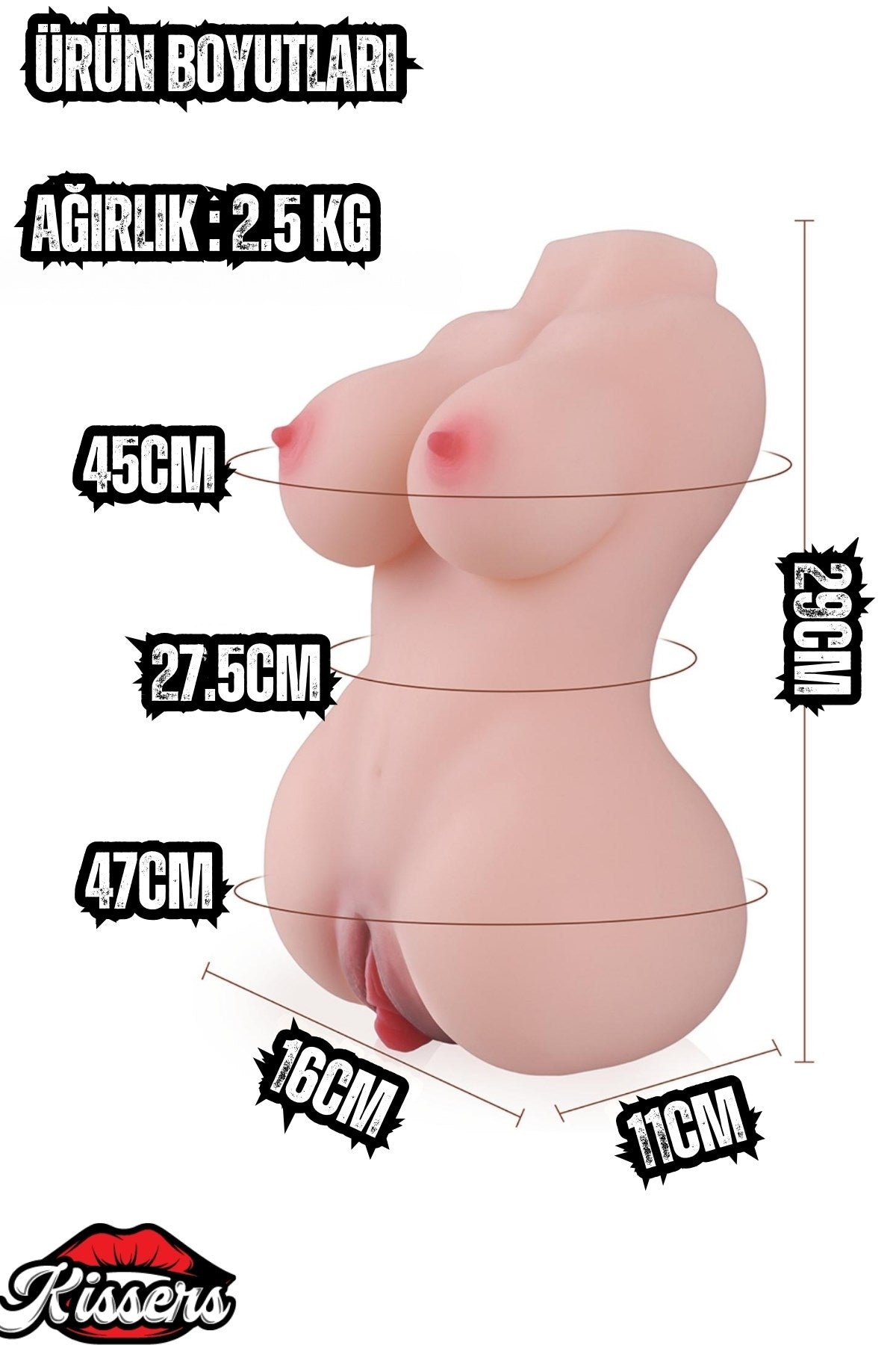Cinsel Oyuncak Gerçekçi Boyutlarda Yeni Nesil Anal Vajinal Titreşimli Realistik Manken 2.5 Kg