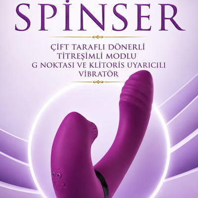 Jos Spinser Çift Taraflı Dönerli Titreşimli Modlu G Noktası ve Klitoris Uyarıcılı Vibratör