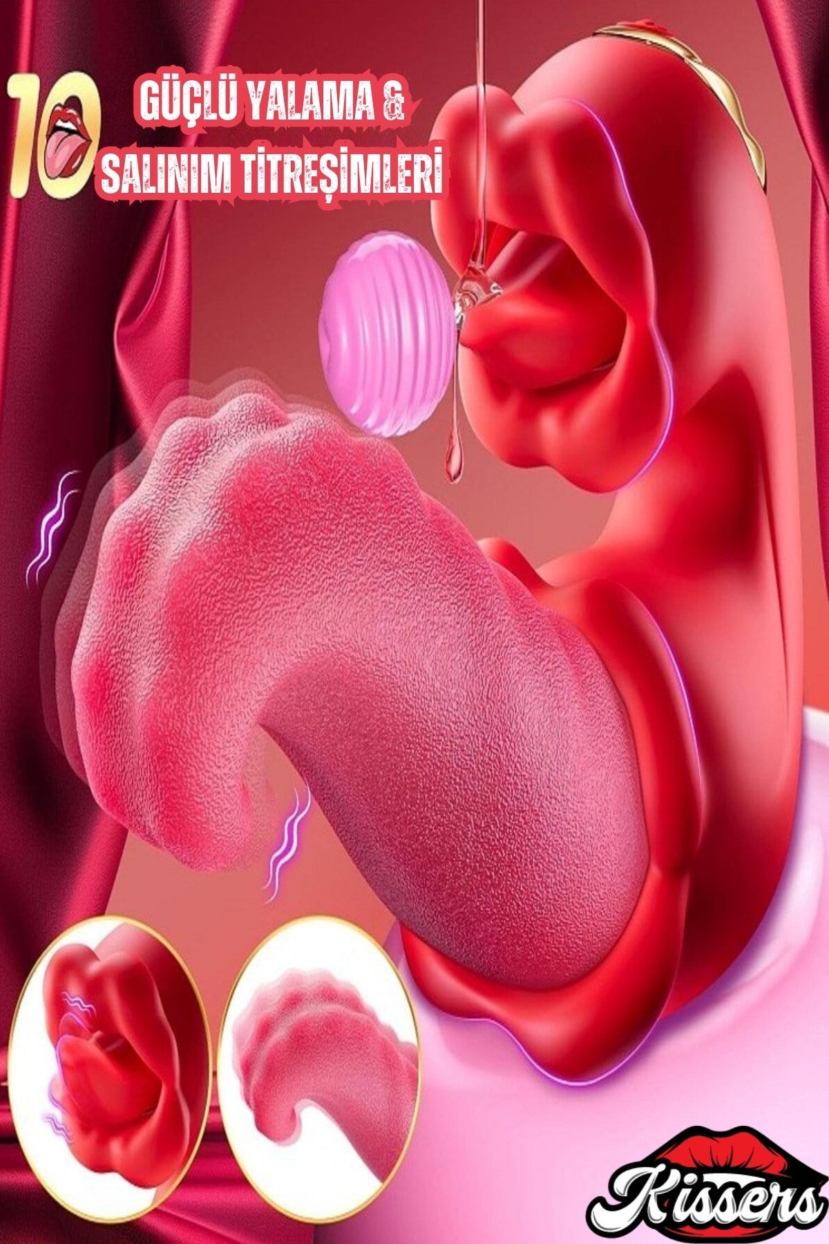 Yukarı Aşağı Dil Hareketli Titreşimli Dudak Hareketli 4in1 G Noktası Ve Klitoris Uyarıcı Vibratör