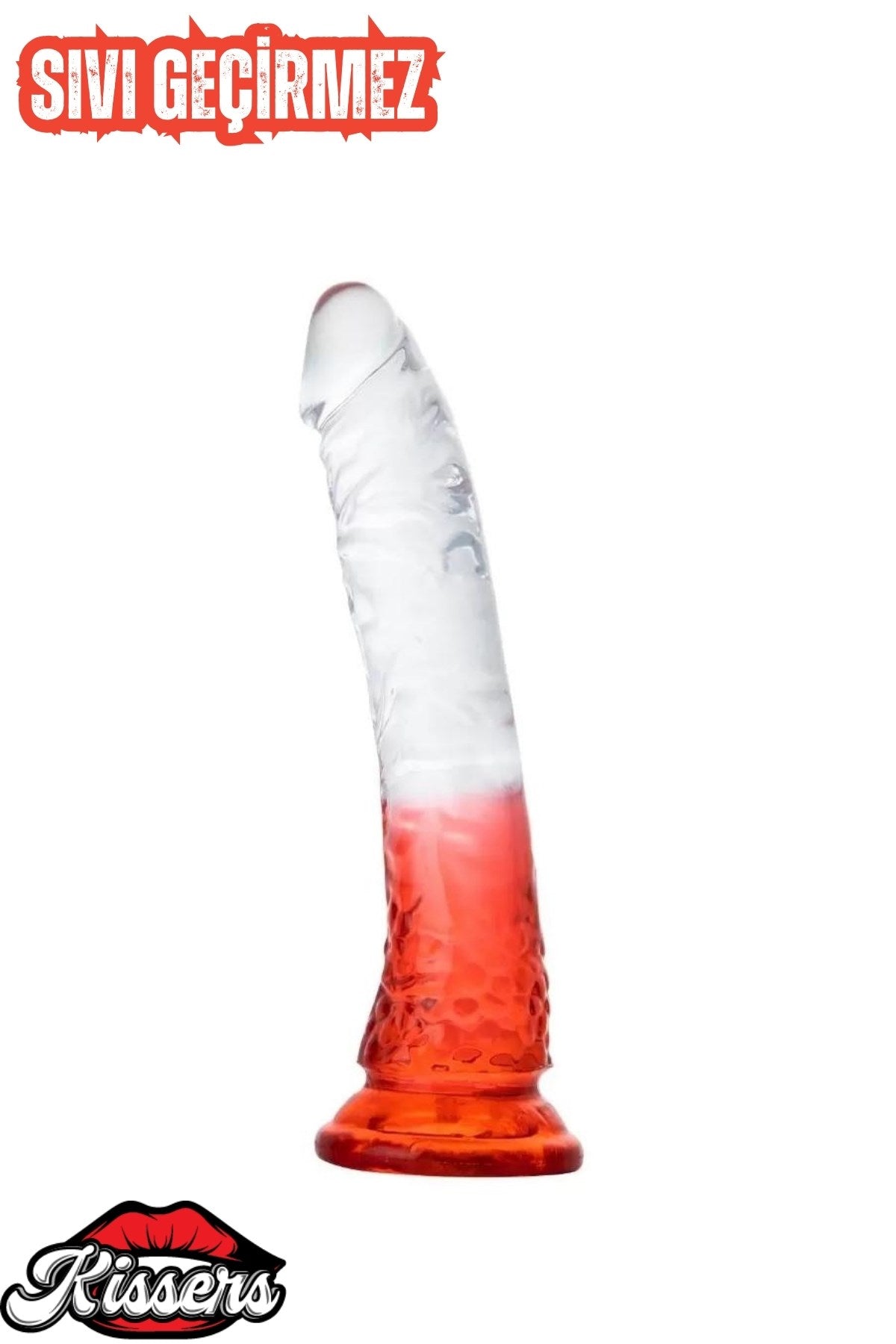 Şeffaf Jel Dokusunda Testissiz Damarlı Belden Bağlamalı Lüx Kemerli Realistik Penis Dildo 20 Cm