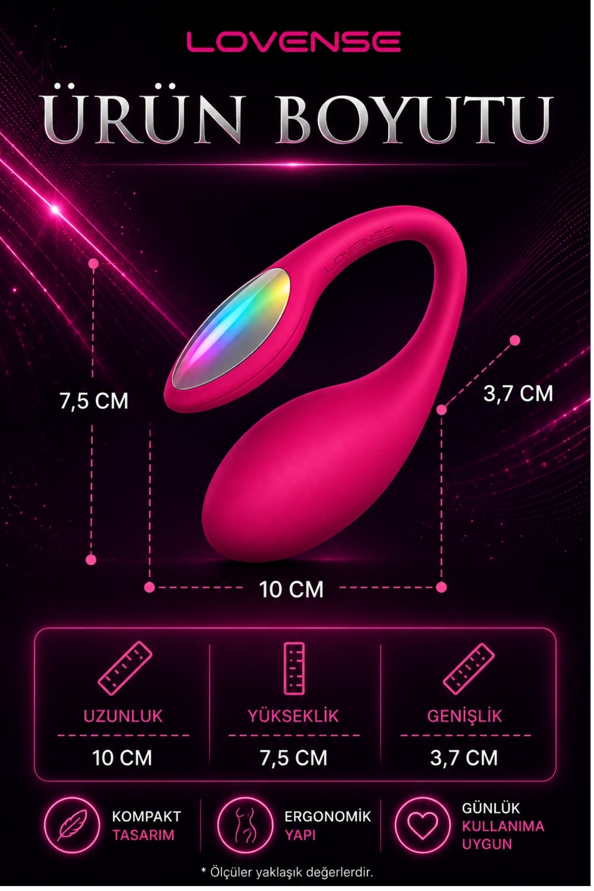 Lovense Dünyanin Her Yerinden Kontrol Edilebilen Lush 4 Telefon Kontrollü Giyilebilir Güçlü Titreşimli Vibratör