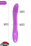 Sert Çift Taraflı Mor Double End Jel Dildo 23 Cm Esnek TPE Çift Uçlu Yetişkin Ürün