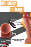 Uzaktan Kumandalı Isıtmalı İleri Geri Hareketli Rotasyonlu Realistik Ten Rengi Penis Dildo 24 Cm
