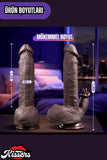 Uzaktan Kumandalı İleri Geri Hareketli Dil Yalama Modlu Isıtmalı Penis Dildo Vibratör 22 Cm