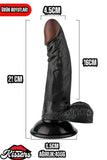 Kablolu Kumandalı Vantuzlu Güçlü Titreşimli Gerçekçi Yapay Penis Realistik Dokuda Zenci Dildo 21 cm