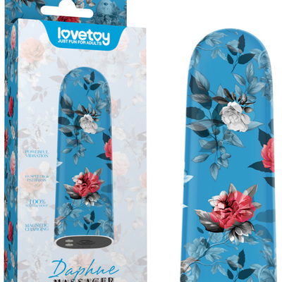 Lovetoy Mavi Desenli Şarjlı Mini Vibratör Giyilebilir Güçlü Titreşimli Su Geçirmez Masaj Cihazı