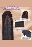 Erken Boşalma Önleyici Ultra Realistik Testis Tutuculu Damarlı Uzatmalı Penis Kılıfı