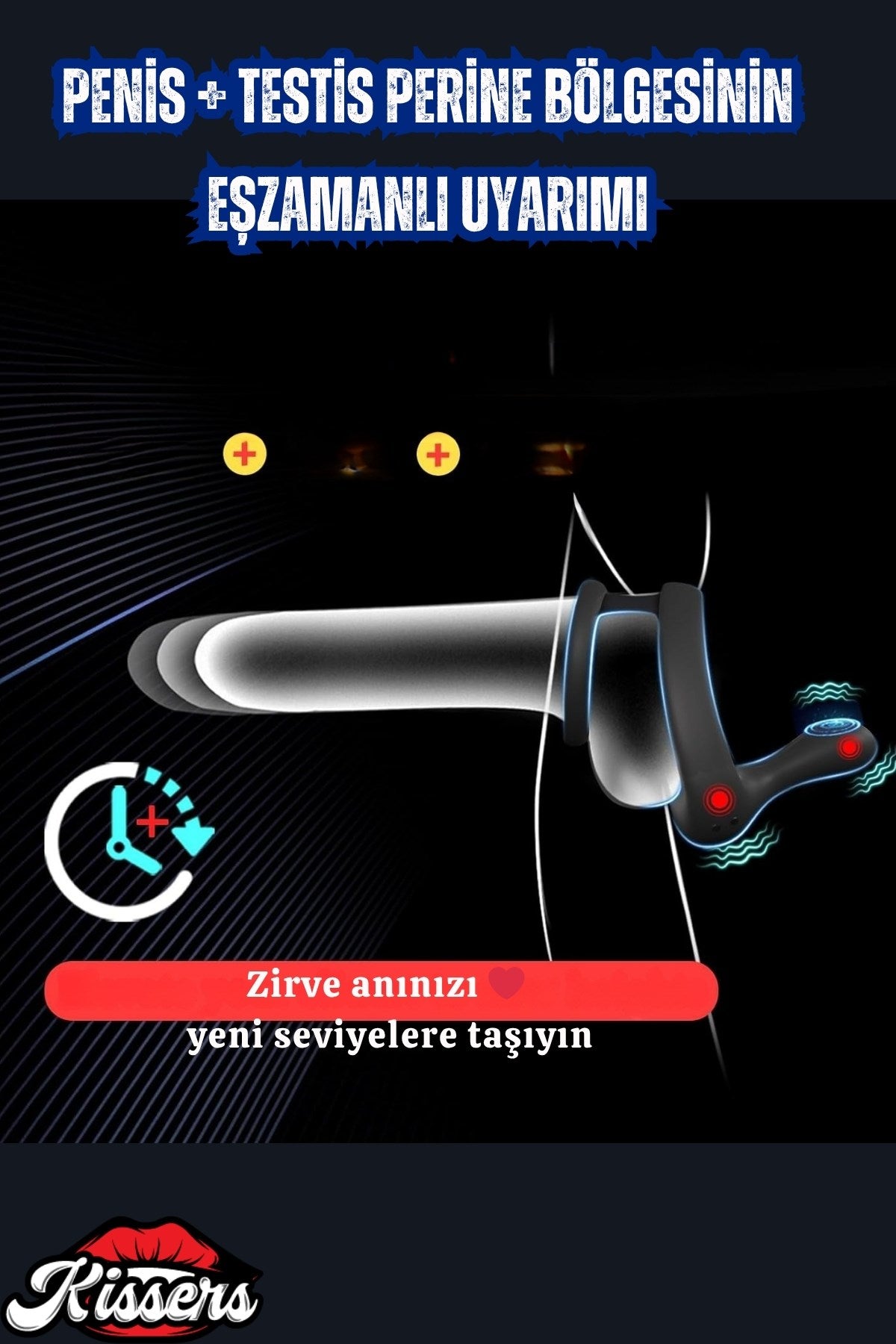 Uzaktan Kumandalı 9 Titreşim Modlu Uyarıcı Boşalma 3'ü 1 Arada Penis Halkası