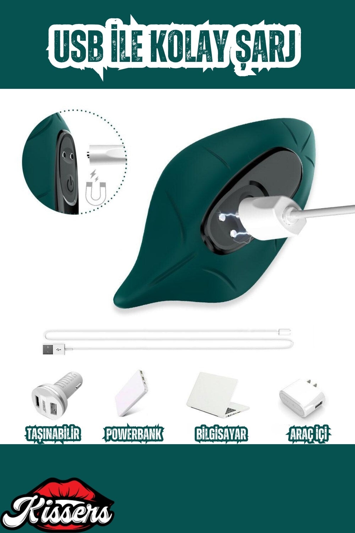 Cinsel Oyuncak Güçlü Titreşimli Kablosuz Kumandalı Sessiz Giyilebilir Vibratör Yeşil 9 Cm