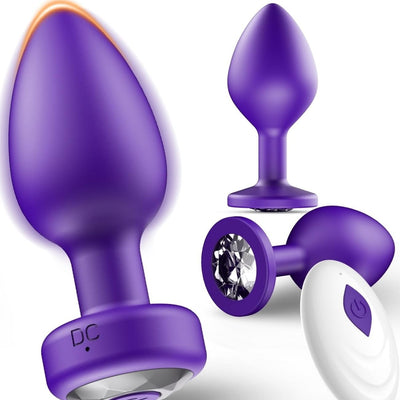 Uzaktan Kumandalı Titreşimli Mor Renkli Silikon Anal Tıkaç Butt Plug 3'Lü Set