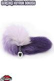 Paslanmaz Çelik Mor Uzun Kedi Kuyruklu Pürüzsüz Silver Fox Tail Metal Anal Butt Plug