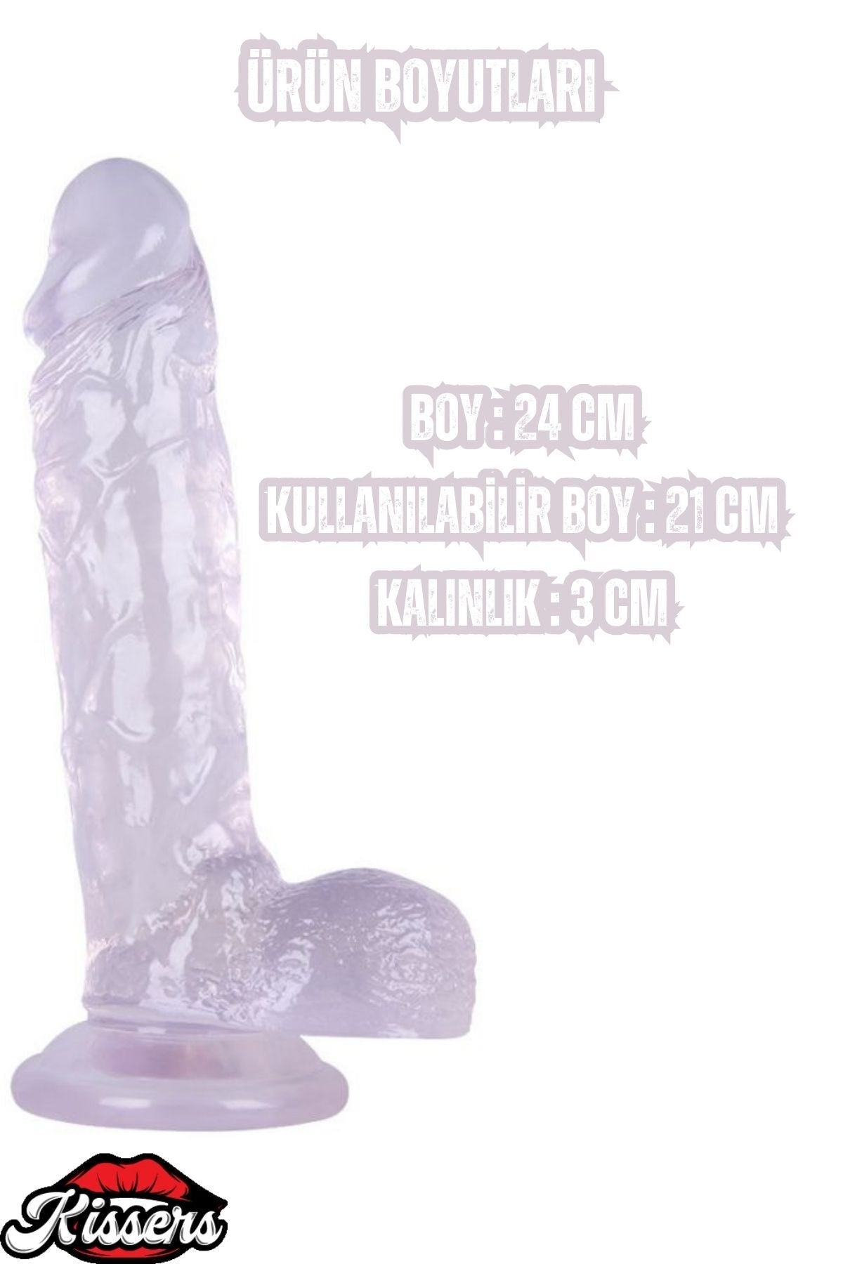 Ultra Realistik Damarlı Bükülebilir Vantuzlanabilir Jel Dokusunda Beyaz Dildo Penis 24 Cm