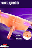 Giyilebilir Isıtmalı İleri Geri Hareketli Isıtmalı Strap-On Ultra Realistik Dildo Penis 19 Cm