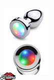 Paslanmaz Çelik LED Işıklı Pürüzsüz Silver Metal Anal Butt Plug