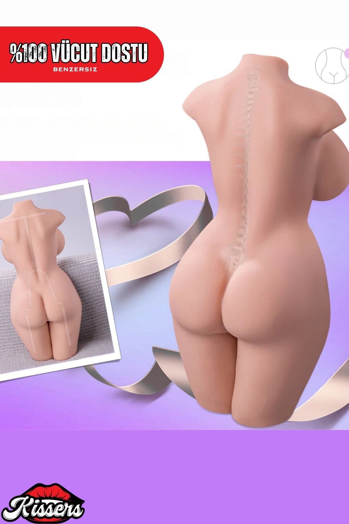 Yeni Nesil Anal Vajinal Titreşimli Isıtmalı 10 Kg 50 Cm Beyaz Ten Realistik Manken Mastürbatör