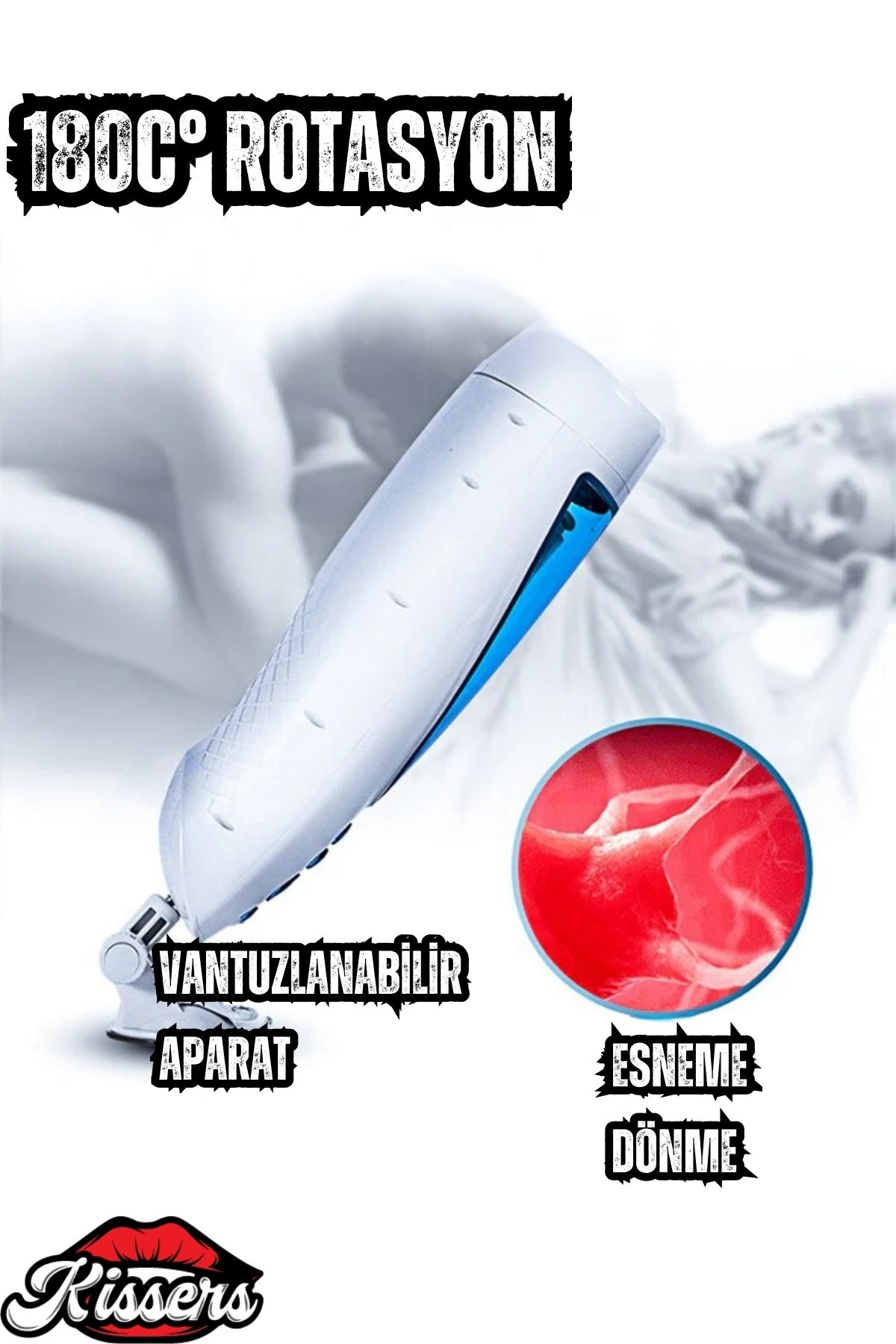 İleri Geri Hareketli Kulaklı İnleme Sesli Rotasyonlu Vajina Girişli Şarjlı Tam Otomatik Mastürbatör